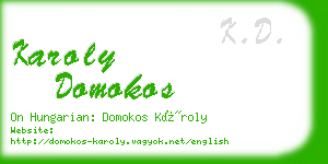 karoly domokos business card